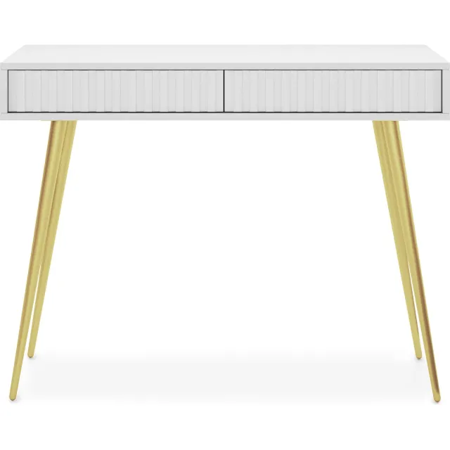 Selsey Bello - Kaptafel 104 cm - Wit met gouden poten
