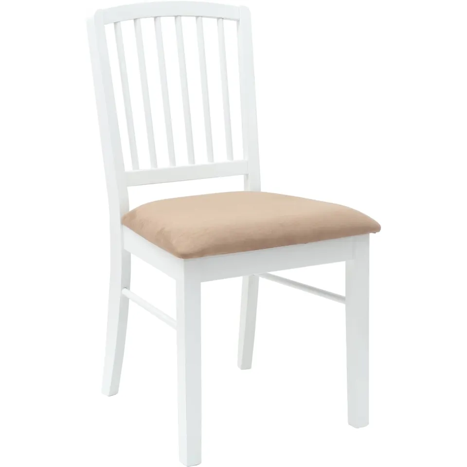 vidaXL Eettafelstoelen 2 st Massief Rubberhout Wit 50 x 52,5 x 91 cm, foto 4