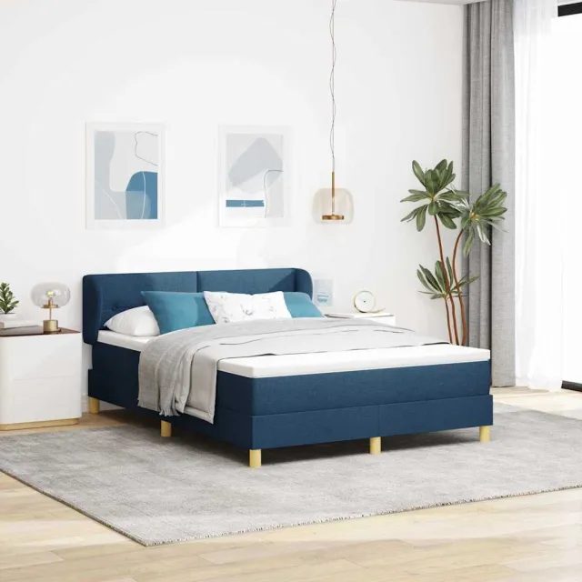 vidaXL Boxspringbed met hoofdeinde Blauw 160 x 200 cm Stof