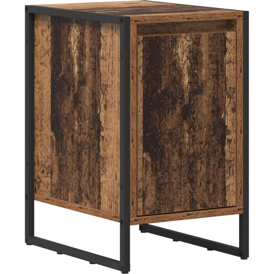 vidaXL Nachtkastje Oud Hout 39,5 x 30 x 50 cm Bewerkt hout Bruin
