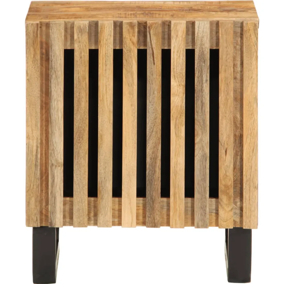 vidaXL Nachtkastjes 2 st 40x34x46 cm massief ruw mangohout bruin, foto 4
