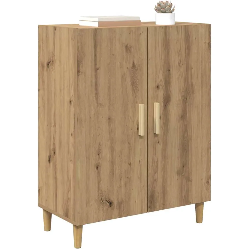 vidaXL Dressoir Artisanaal eiken 69,5 x 34 x 90 cm Bewerkt hout Bruin