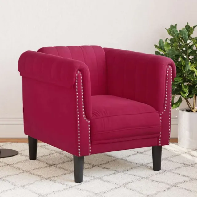 vidaXL Fauteuil fluweel wijnrood