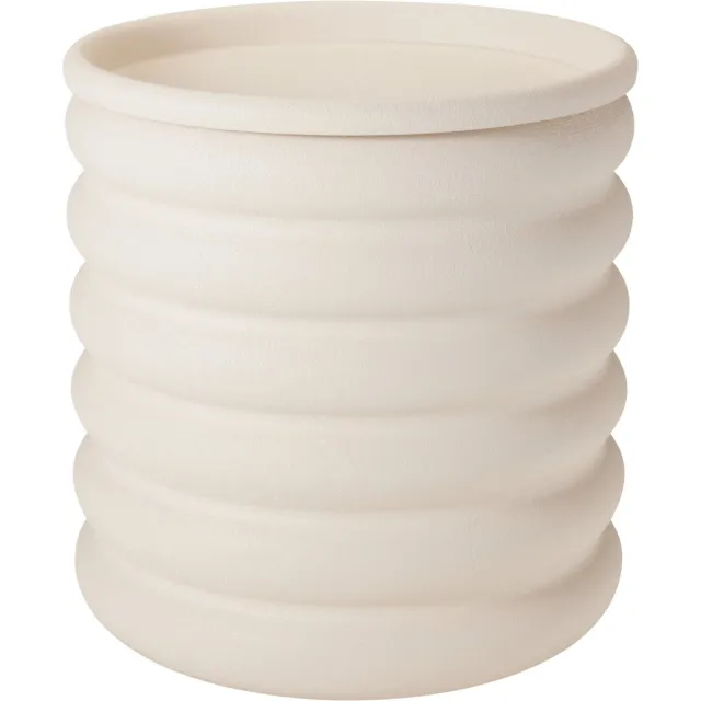 Home & Styling Bijzettafel/Opbergton in metaal - Ø33xH42cm - Ivoor Wit