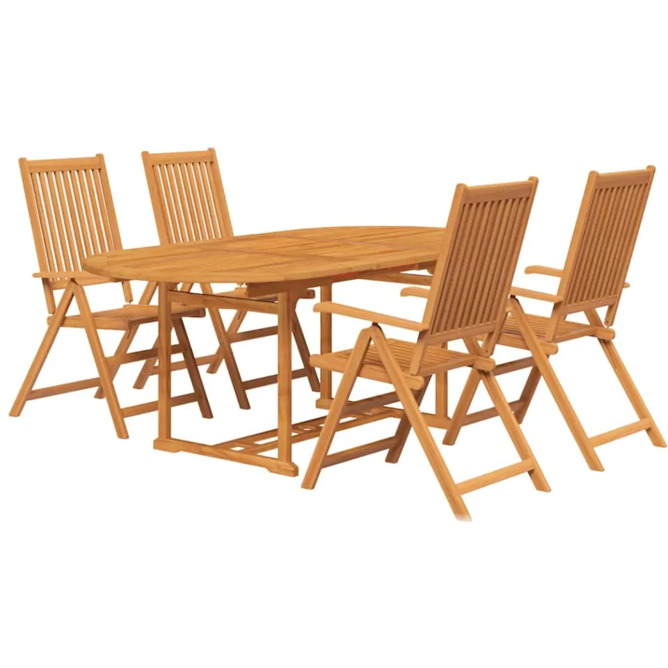 vidaXL 5-delige Tuinset massief acaciahout 150-200 cm Bruin