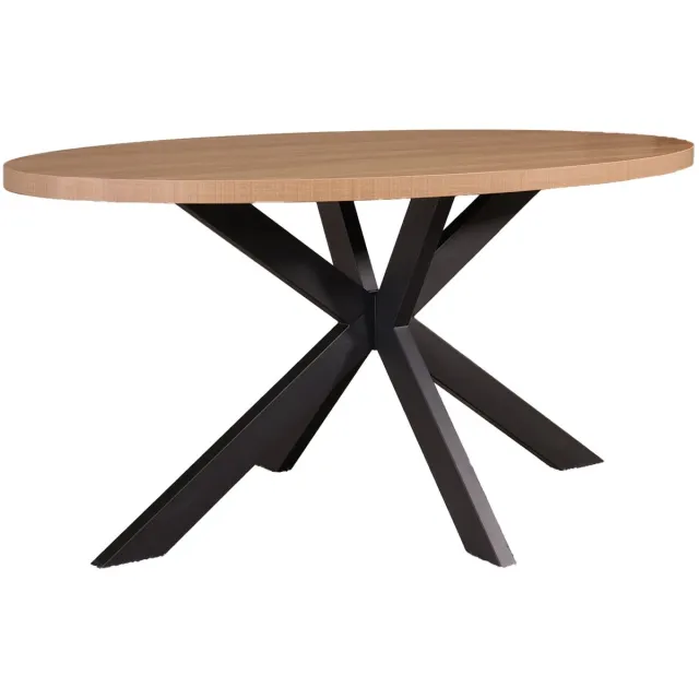 Lizzely Garden & Living Eettafel ovaal melamine 160cm Tommy lichtbruin ovale tafel