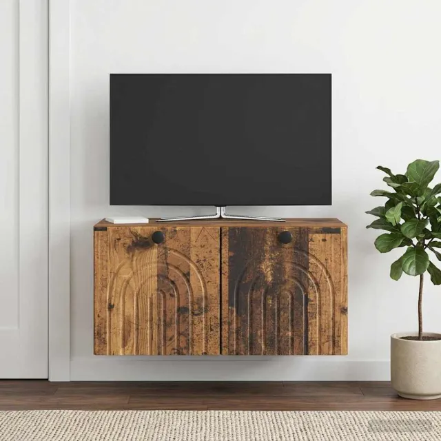 vidaXL Wandbeugel TV-kast Oud hout 59,5 x 31 x 30 cm Bewerkt hout Bruin