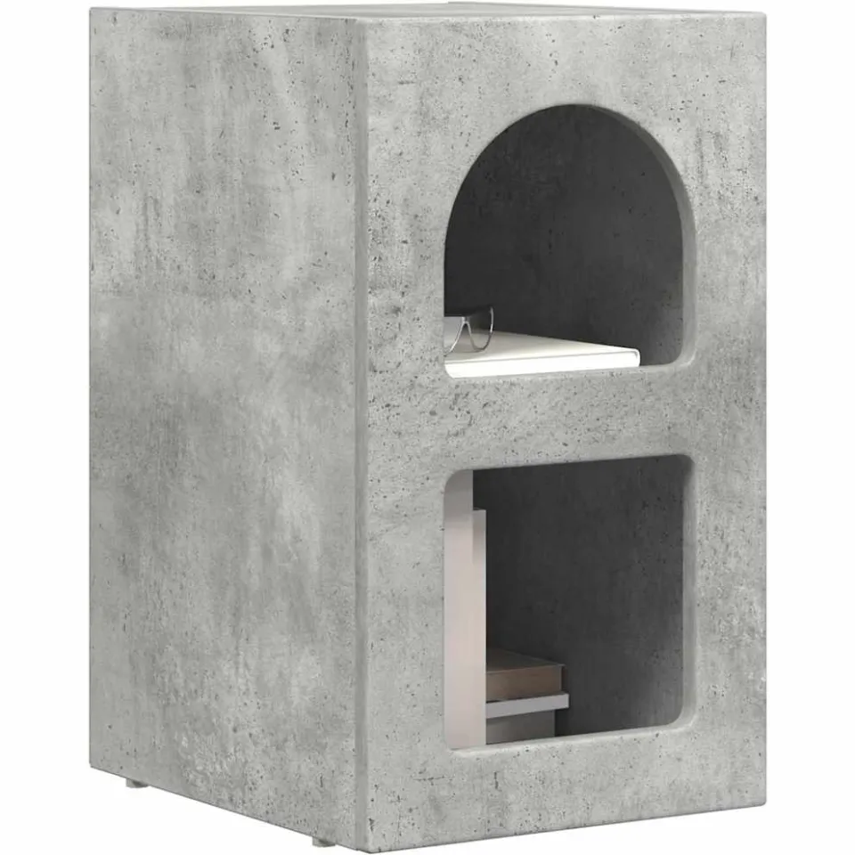 vidaXL Nachtkastje ELST 2 st Beton Grijs 29,5 x 33,5 x 50 cm