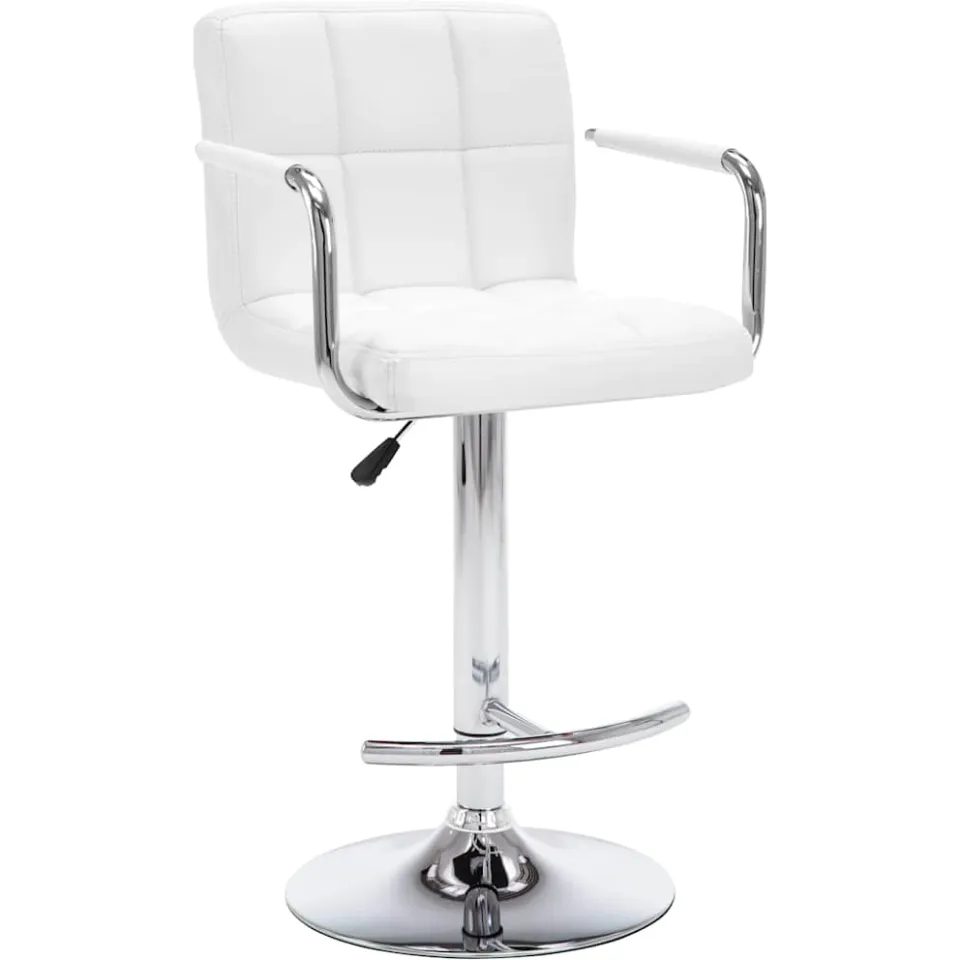 vidaXL Barstoelen 2 st kunstleer wit