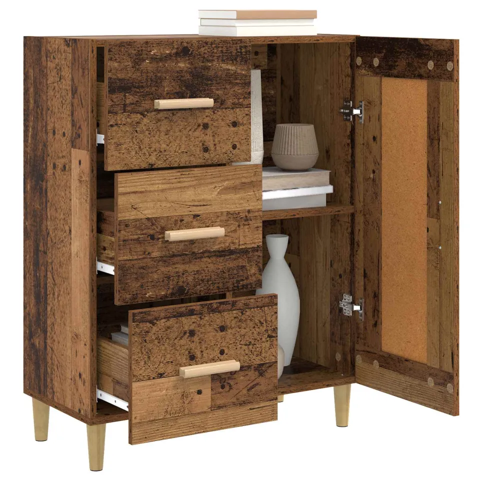 vidaXL Dressoir Oud hout 69,5 x 34 x 90 cm Bewerkt hout Bruin