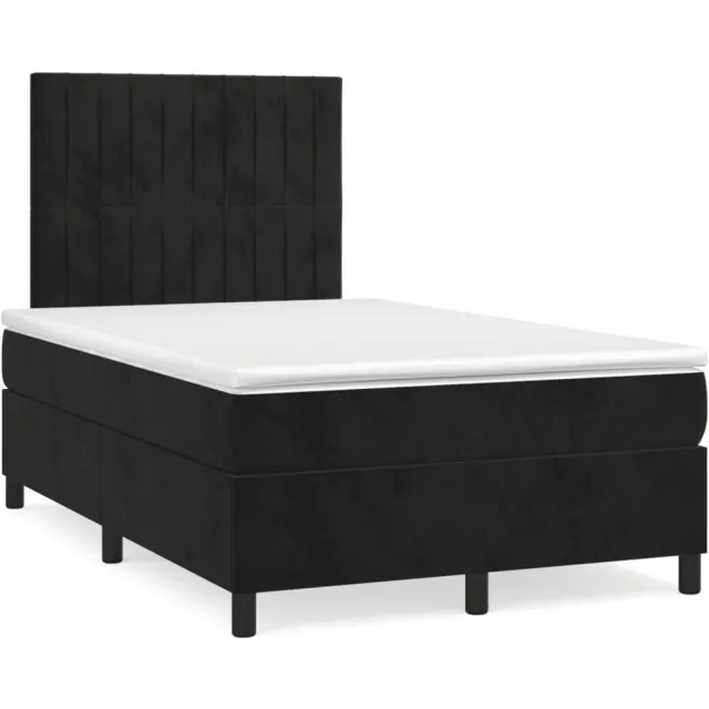 vidaXL Boxspring met matras en LED fluweel zwart 120x190 cm