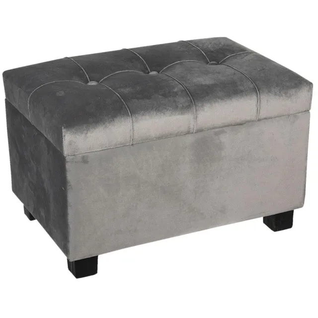Clayre & Eef Poef 50x34x33 cm Grijs Hout
