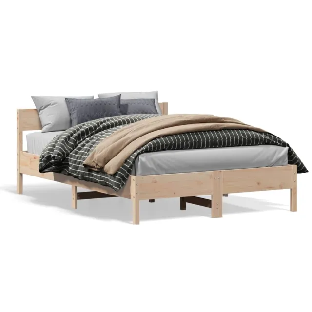 vidaXL Bedframe zonder matras massief grenenhout 150x200 cm bruin