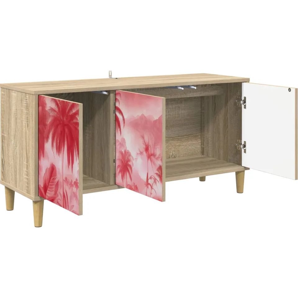 vidaXL Tv-meubel AACHEN 102 x 33 x 50 cm Sonoma Bewerkt hout bruin