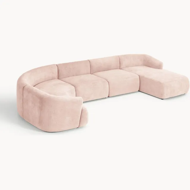 Westwing Collection Modulaire U-bank Sofia Roze