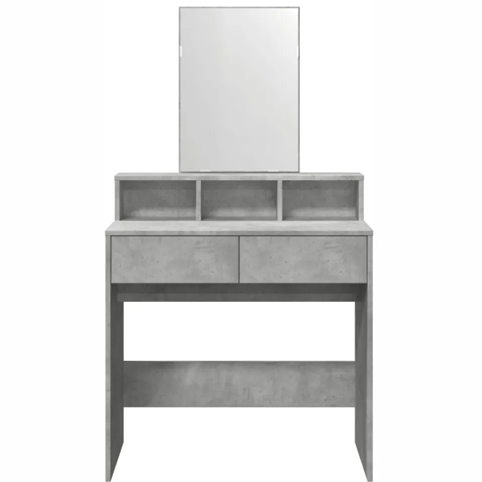 vidaXL Kaptafel met spiegel 80x41x144,5 cm betongrijs grijs, foto 3