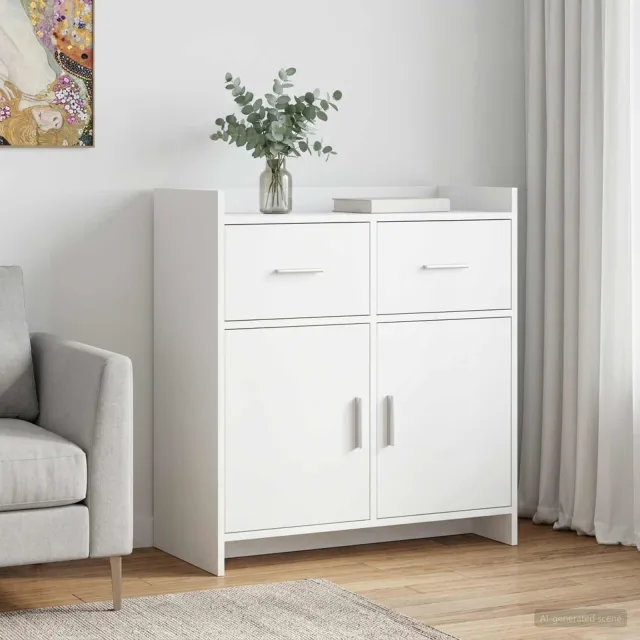 vidaXL Dressoir Wit 75 x 36 x 80 cm Bewerkt hout, foto 2