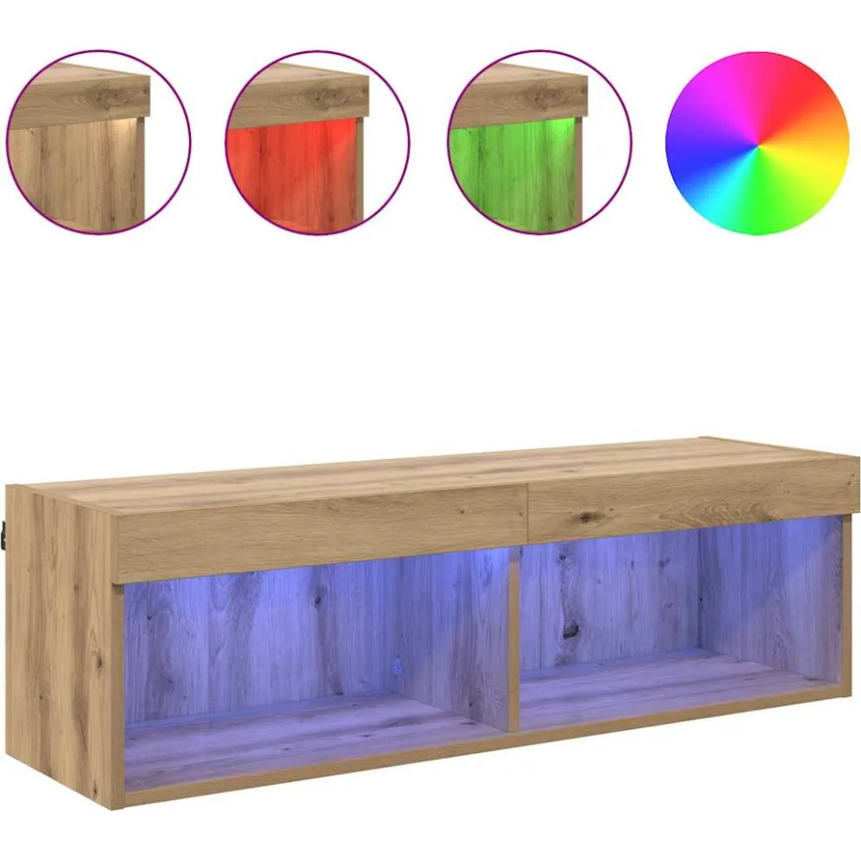 vidaXL TV-wandkast 100 x 30 x 30 cm Artisan Eiken Bewerkt hout, foto 4