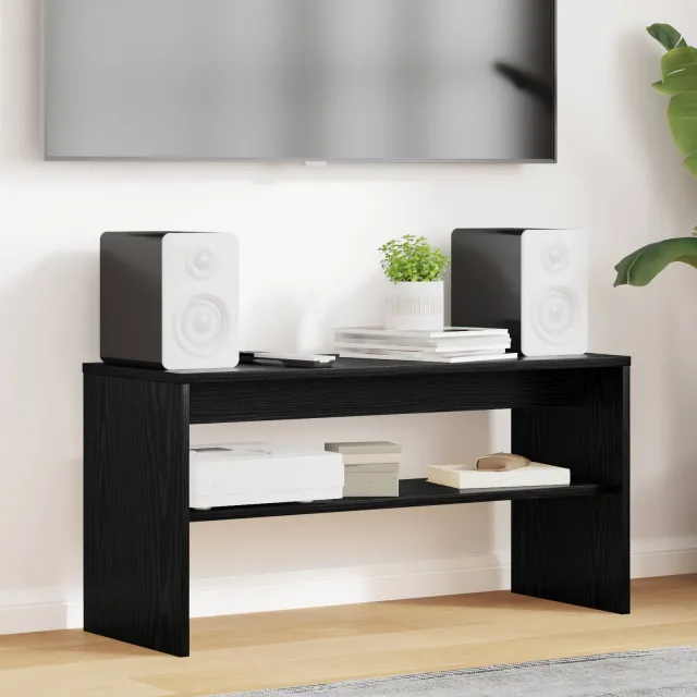 vidaXL TV-kast 80 x 30 x 40 cm Zwart Eiken Bewerkt hout, foto 2
