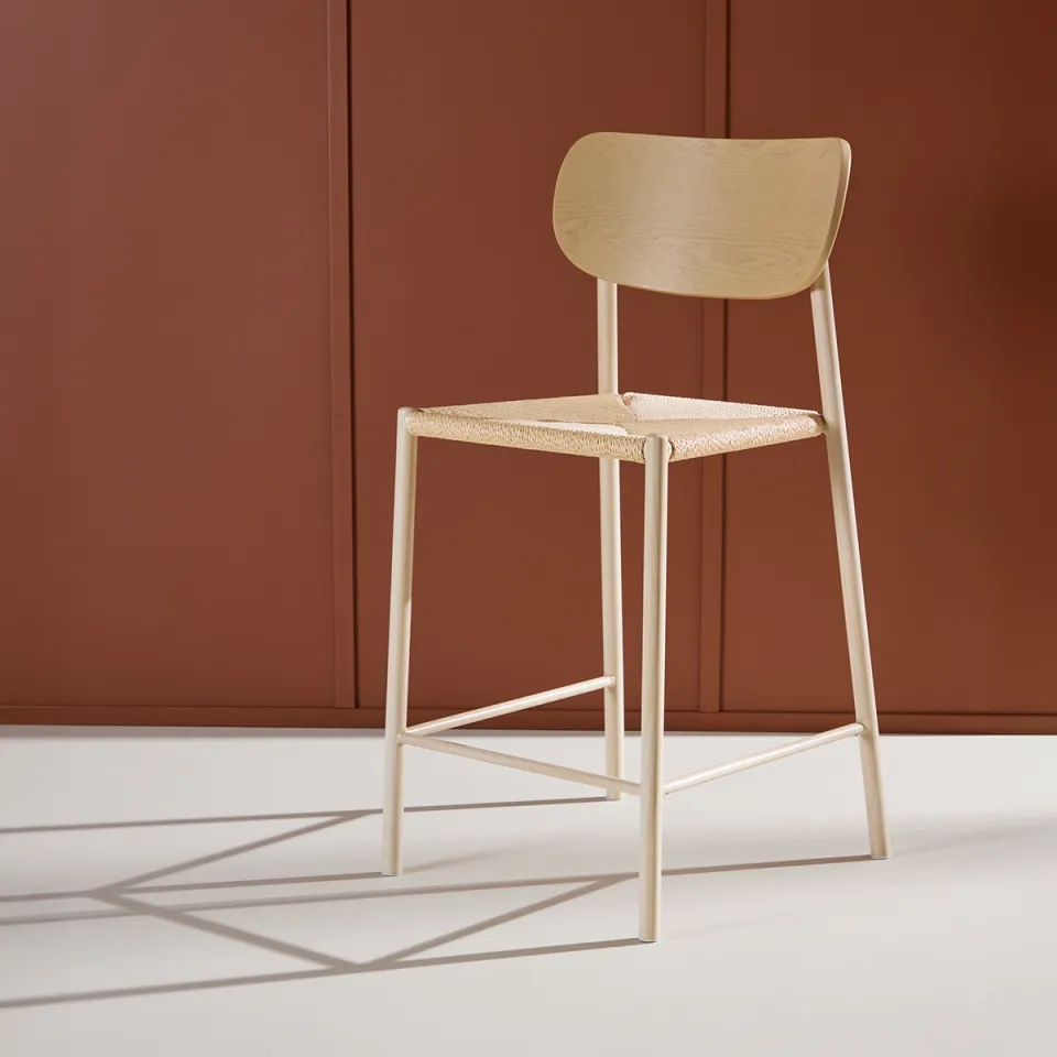Nest living Rian barkruk met rotan zitting beige - 67 cm, foto 2