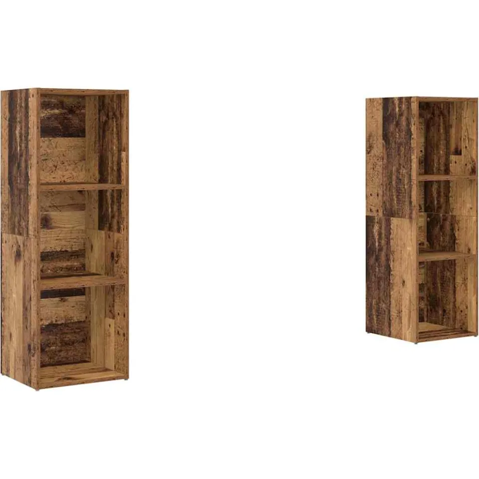vidaXL Tv-meubelset 2 st 107 x 35 x 37 cm Oud Hout bruin, foto 3