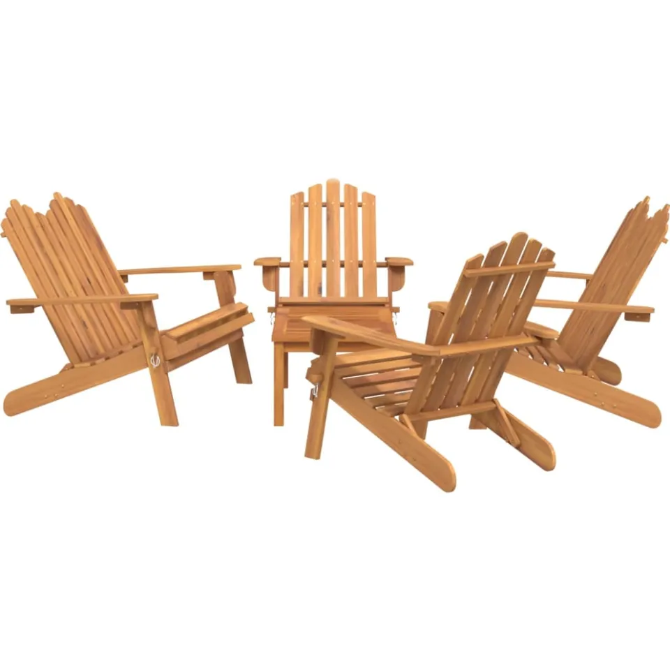 vidaXL 5-delige Loungeset Adirondack massief acaciahout bruin