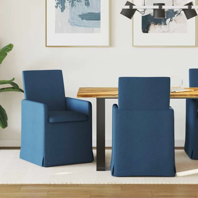 vidaXL Eettafelstoelen 2 st Stof Blauw 57 x 68 x 94 cm Groen