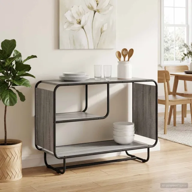 vidaXL Dressoir Grijs Sonoma 93,5 x 37,5 x 64,5 cm Bewerkt hout, foto 2