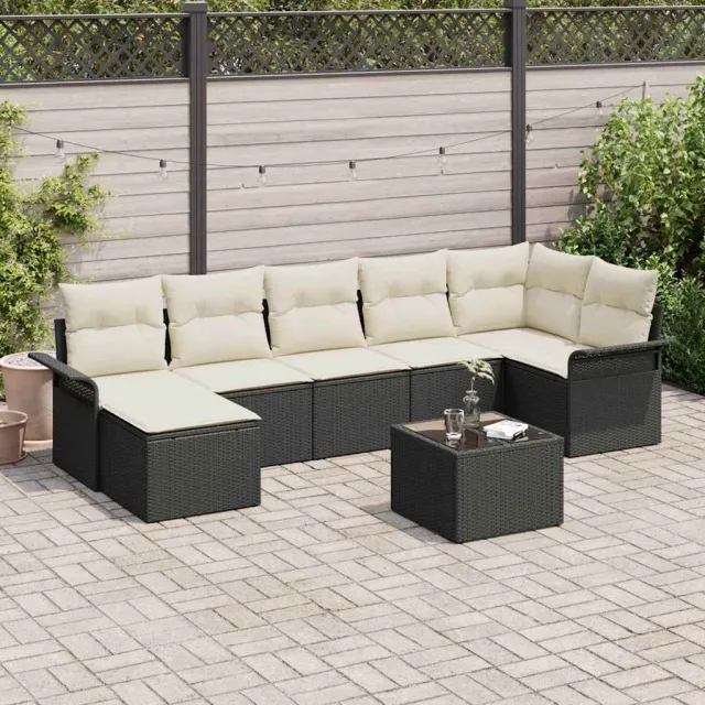 vidaXL Tuin Sofa Set 8 st Zwart poly rattan, foto 2
