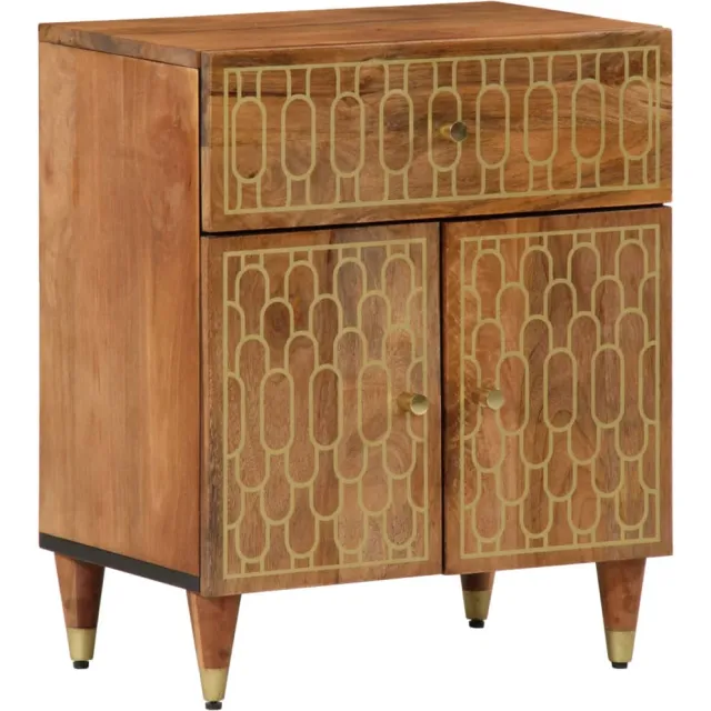 vidaXL Nachtkastje 50x33x60 cm massief mangohout bruin