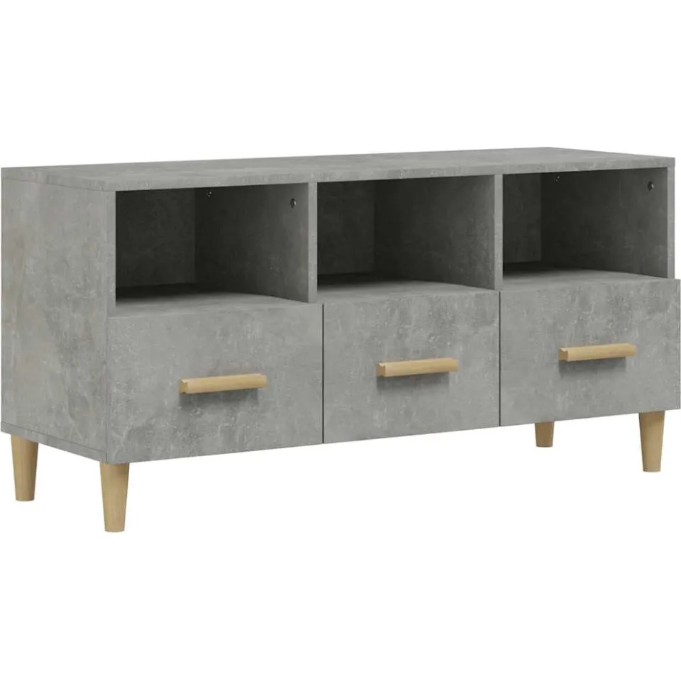 vidaXL Tv-meubel 102x36x50 cm bewerkt hout betongrijs