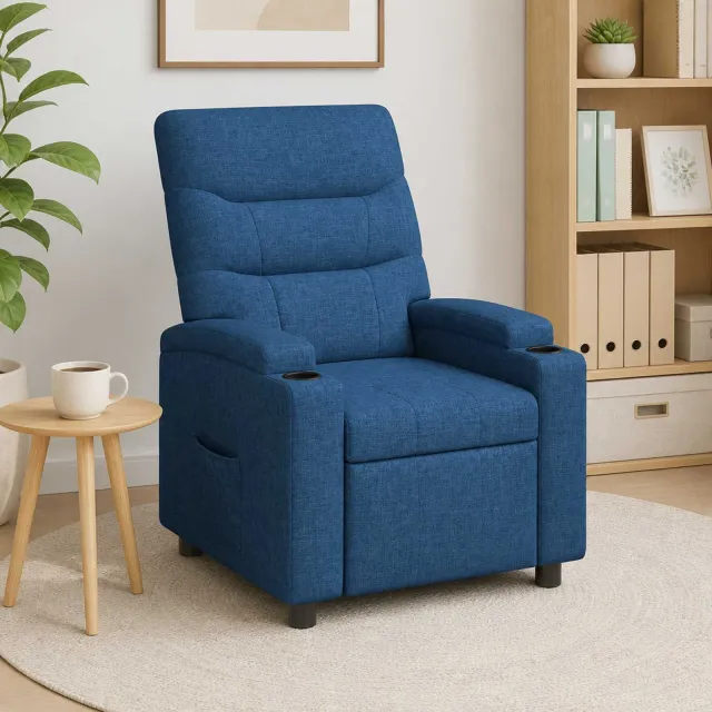 vidaXL Ligstoel Blauw 75 x 95 x 103 cm Stof
