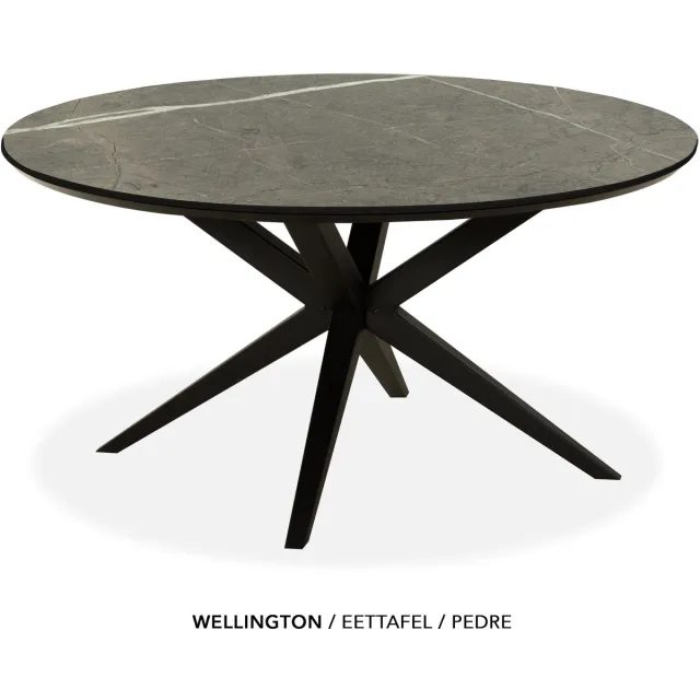 Maxfurn Eettafel rond met verjongde rand | Zeer krasvast | Kleur: Pedra | diameter 130cm