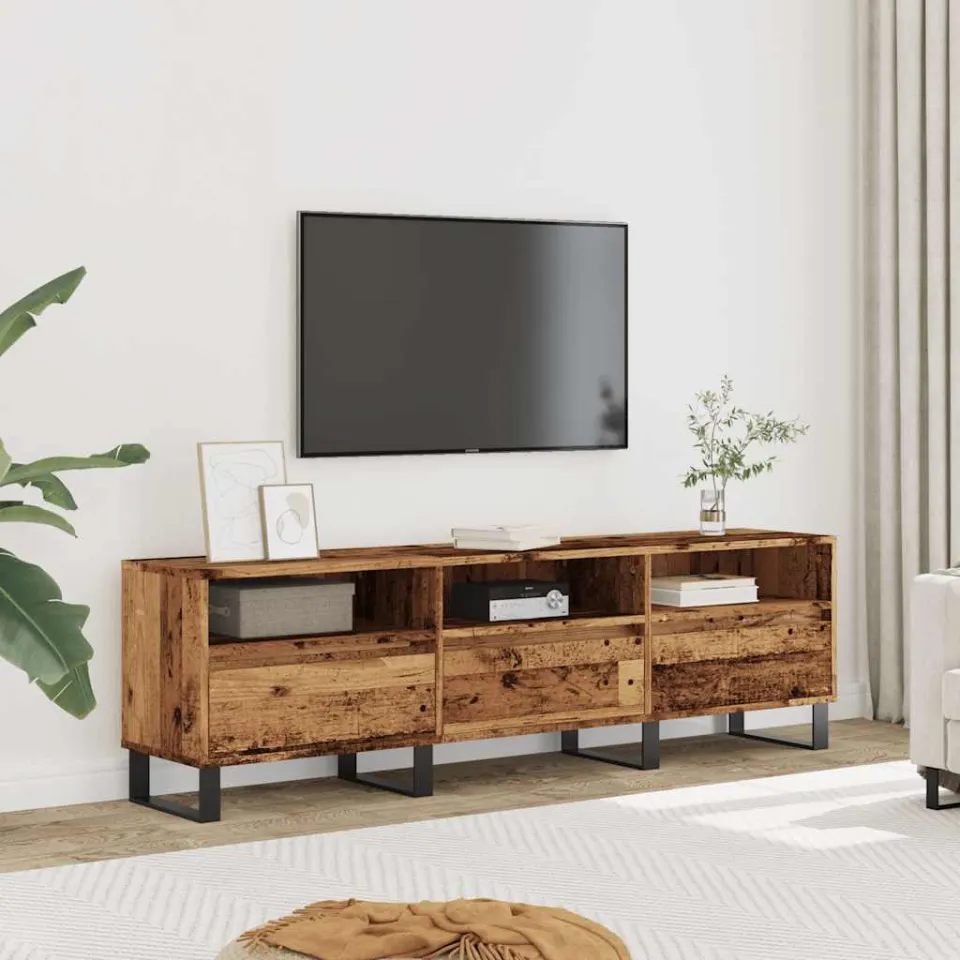 vidaXL Tv-meubel 150x30x44,5 cm bewerkt hout oud houtkleurig bruin, foto 2