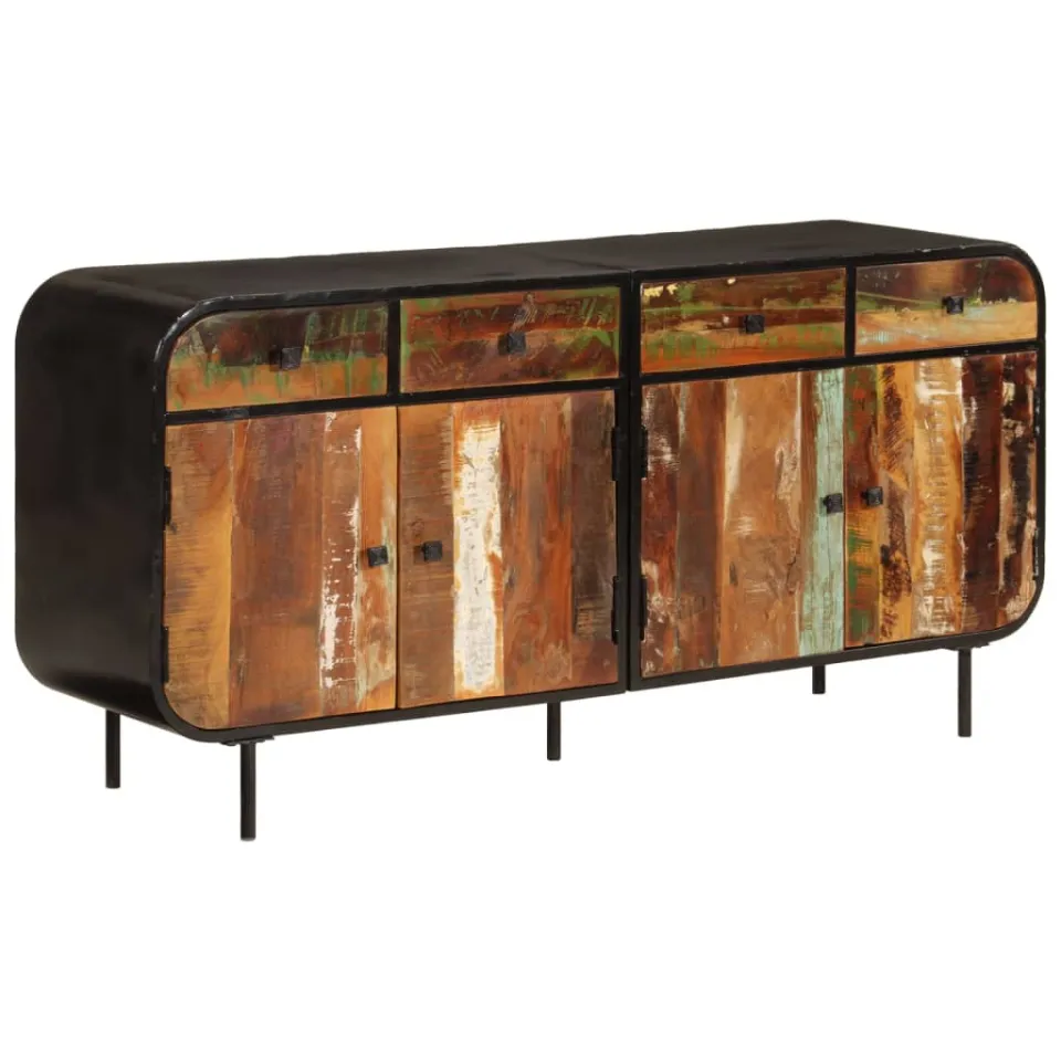 vidaXL Dressoir 140x35x70 cm massief gerecycled hout en metaal bruin, foto 4