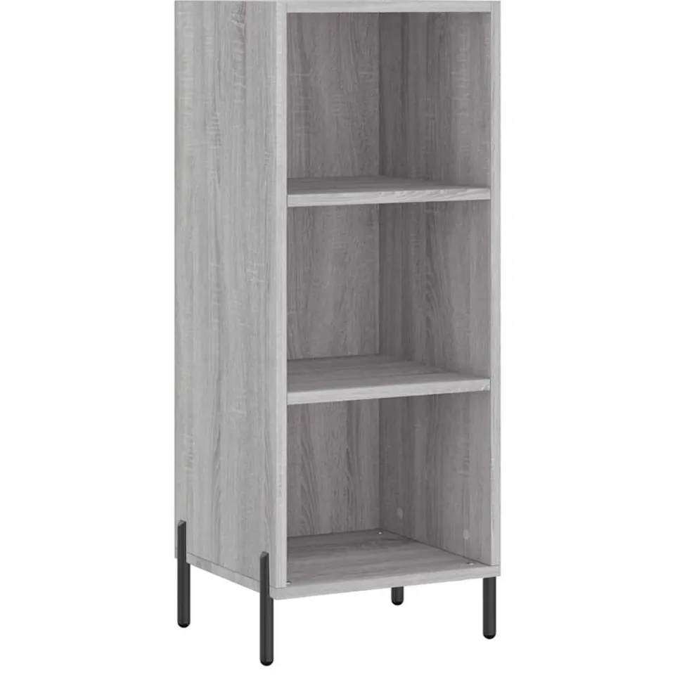 vidaXL Dressoir 34,5x32,5x90 cm bewerkt hout grijs sonoma eikenkleurig, foto 3