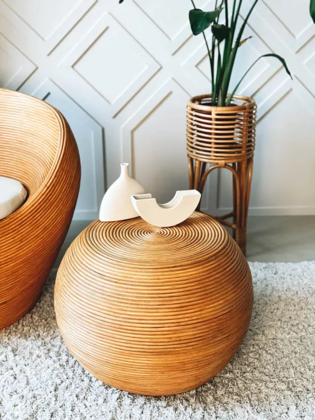 Monnarita Tegal - Ronde Rattan Tafel - Natuurlijke Afwerking - Handgemaakte Kwaliteit Lichtbruin