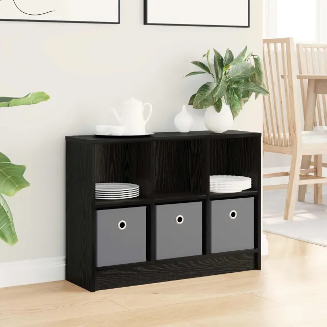 vidaXL Dressoir Zwart Eiken 73,5 x 22,5 x 53,5 cm