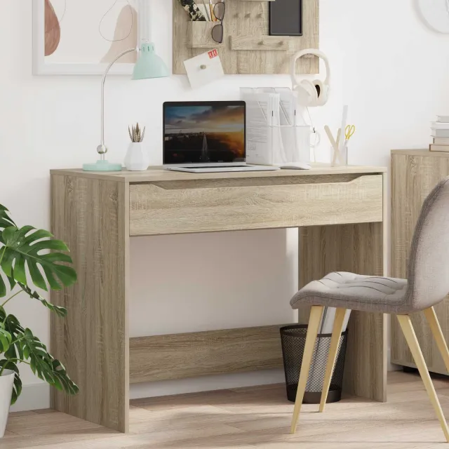 vidaXL Bureau Sonoma Eiken 100 x 50 x 78 cm Geconstrueerd hout, foto 2