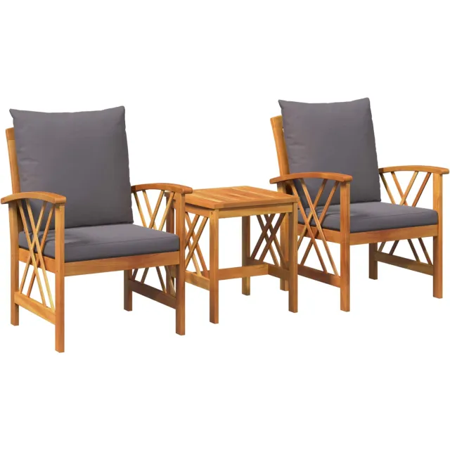 vidaXL Tuinbankenset 3 st Olie naturel Massief Acaciahout Bruin