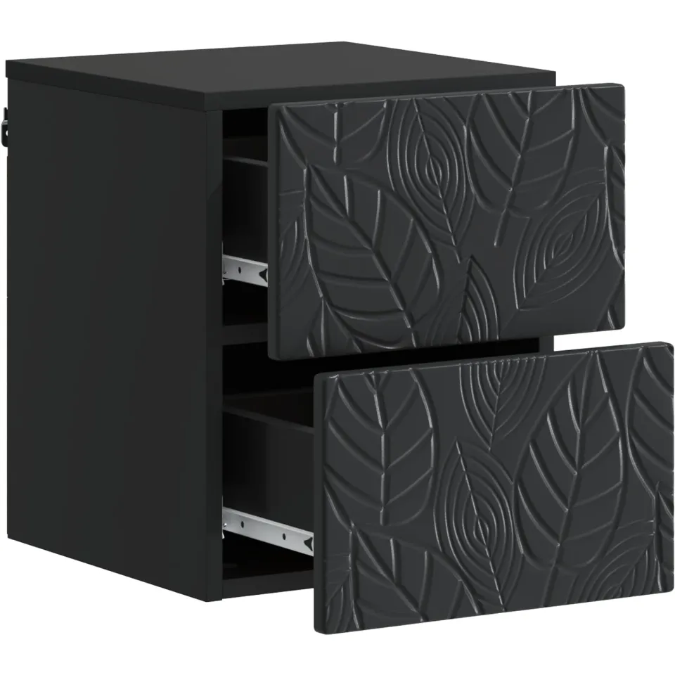 vidaXL Wandbeugel Bedkast Zwart 34,5 x 33 x 40 cm Bewerkt hout