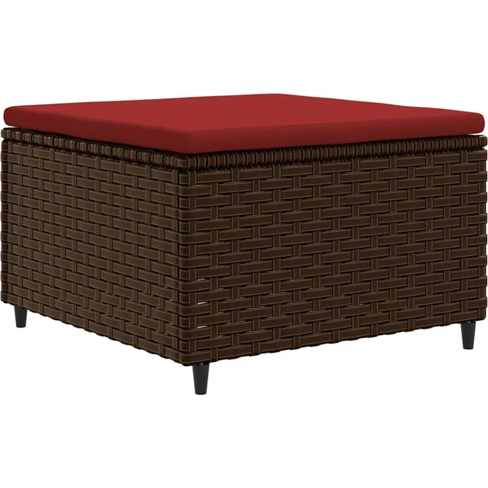 vidaXL 5-delige Loungeset met kussens poly rattan bruin