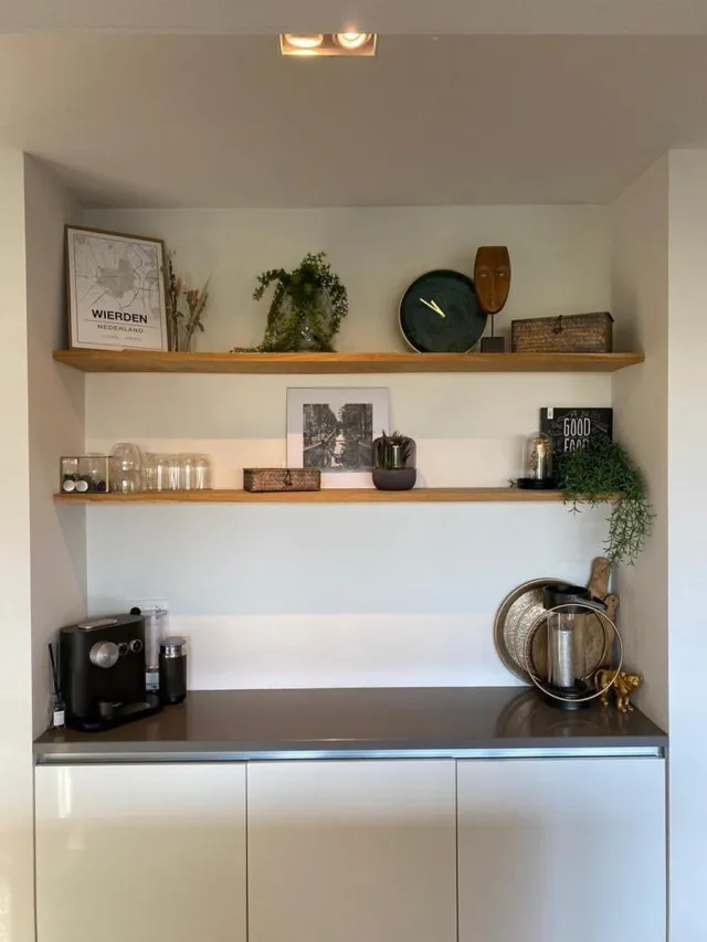 MeubelZwagerij Zwevende wandplank eiken recht 100x20x4 cm inclusief bevestigingsmateriaal van Meubelzwagerij Eiken hout Naturel