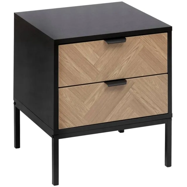5 Five Simply Smart Nachtkastje met 2 lades, grenenlook CHEVRONS Noir