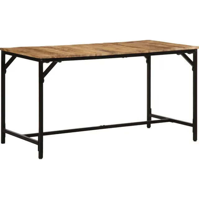 vidaXL Eettafel 140x70x75 cm massief hout ruw mangohout Bruin
