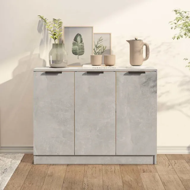 vidaXL Dressoir 90,5x30x70 cm bewerkt hout betongrijs grijs