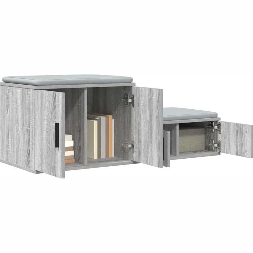 vidaXL Opbergkast 2 st Grijs Sonoma 127 x 41 x 40 cm Bewerkt hout