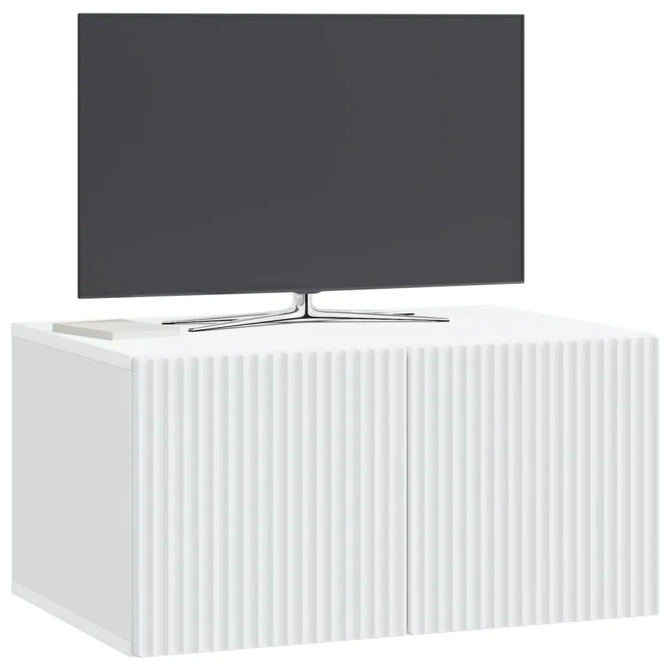 vidaXL Wandbeugel TV-kast Wit 59,5 x 41 x 30 cm Bewerkt hout