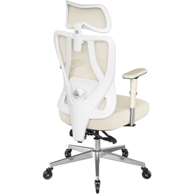 Klarven Bureaustoel Wolkenwit - Ergonomische Bureaustoel - Bureaustoelen - Office Chair - Verstelbaar in Hoogte, Draagvermogen 150 kg