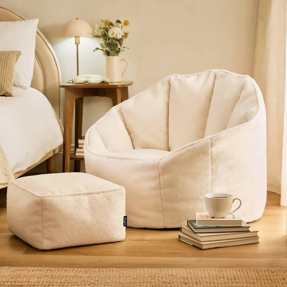 icon - Sirena Zitzak Fauteuil met Poef - Boucle - Olijfgroen, foto 3